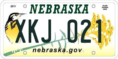 NE license plate XKJ021