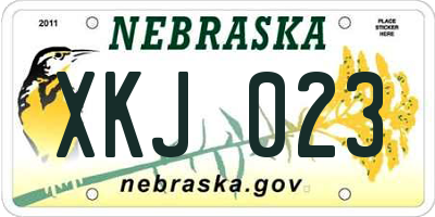 NE license plate XKJ023