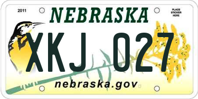 NE license plate XKJ027