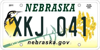 NE license plate XKJ041