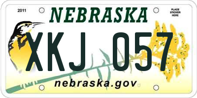 NE license plate XKJ057