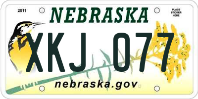 NE license plate XKJ077