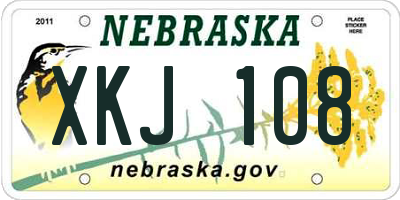 NE license plate XKJ108