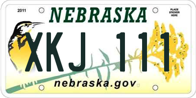 NE license plate XKJ111