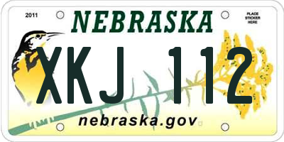 NE license plate XKJ112