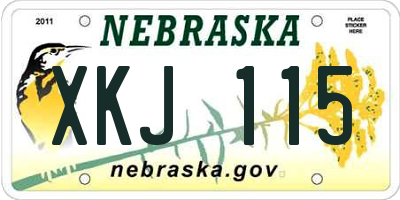 NE license plate XKJ115