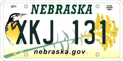 NE license plate XKJ131