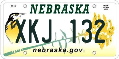 NE license plate XKJ132