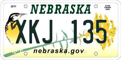 NE license plate XKJ135