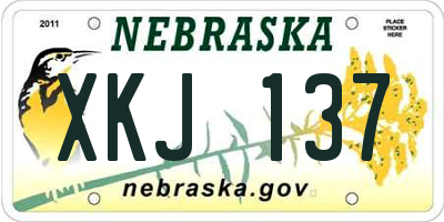 NE license plate XKJ137