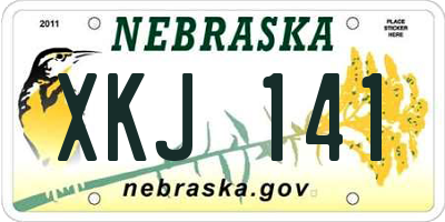 NE license plate XKJ141