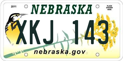NE license plate XKJ143