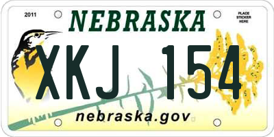 NE license plate XKJ154