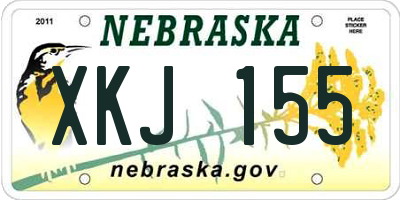 NE license plate XKJ155