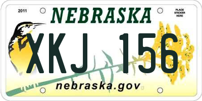 NE license plate XKJ156