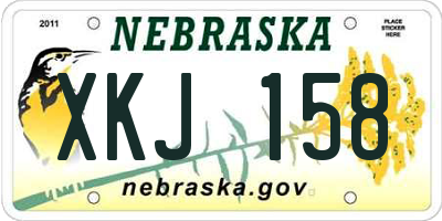 NE license plate XKJ158