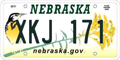 NE license plate XKJ171