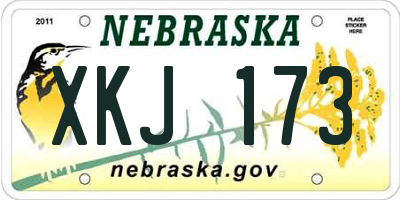 NE license plate XKJ173