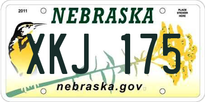 NE license plate XKJ175