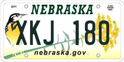 NE license plate XKJ180