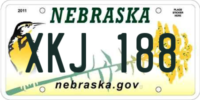 NE license plate XKJ188