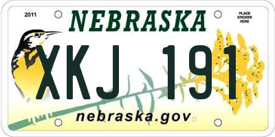 NE license plate XKJ191