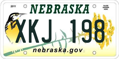 NE license plate XKJ198