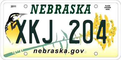 NE license plate XKJ204