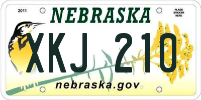 NE license plate XKJ210
