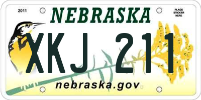 NE license plate XKJ211