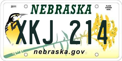 NE license plate XKJ214