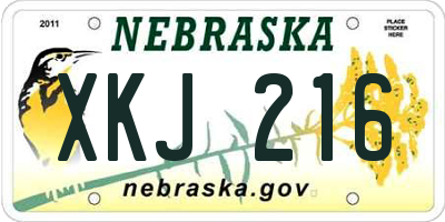 NE license plate XKJ216