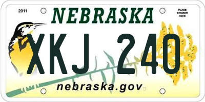 NE license plate XKJ240