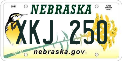 NE license plate XKJ250