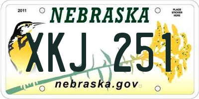 NE license plate XKJ251