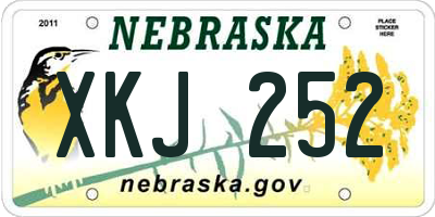 NE license plate XKJ252