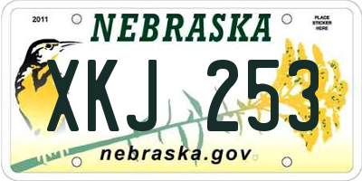 NE license plate XKJ253