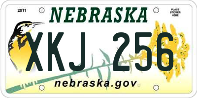 NE license plate XKJ256