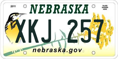 NE license plate XKJ257