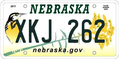 NE license plate XKJ262