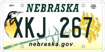NE license plate XKJ267