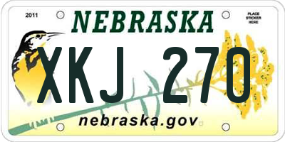 NE license plate XKJ270