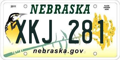 NE license plate XKJ281