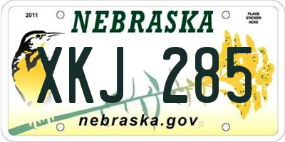 NE license plate XKJ285