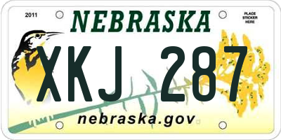 NE license plate XKJ287