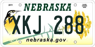 NE license plate XKJ288