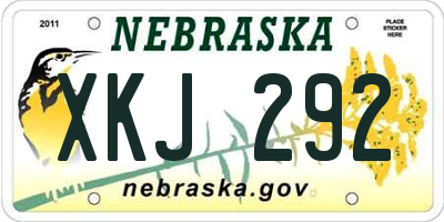NE license plate XKJ292