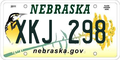 NE license plate XKJ298