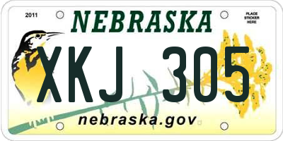 NE license plate XKJ305