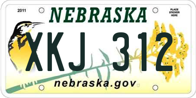 NE license plate XKJ312